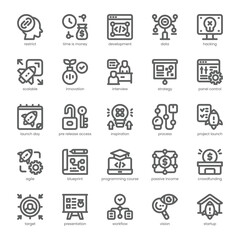 Startup Launch Icon pack for your website, mobile, presentation, and logo design. Startup Launch Icon outline design. Vector graphics illustration and editable stroke.