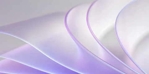Fototapeta premium 3d rendered shiny glass elements, abstract background, fluid shapes and curves purple blue pink fluid design 