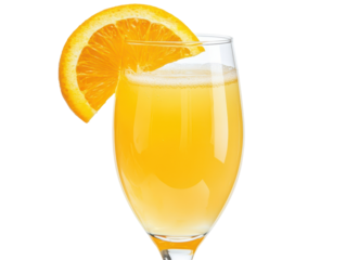 Isolated Mimosa Cocktail with Orange Slice