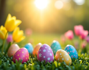 Happy easter card, background, space for wishes