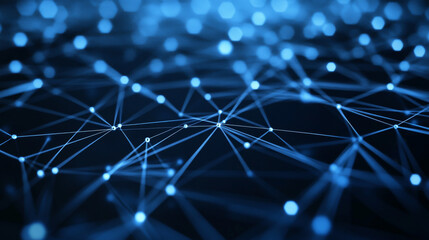 A digital network of interconnected points and lines forms an abstract technological background, illustrating data communication structures