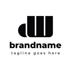 Letters DW Monogram Logo, suitable for any business with DW or WD initials