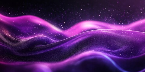 Deep dark violet purple fuchsia magenta white background. Color gradient blurred wave. Grain noise mesh particle. Bright light glitter glow shine neon metallic foil, Wallpaper