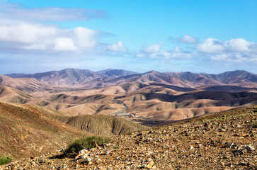 Mountain landscape, Island Fuerteventura, Canary Islands, Spain, Europe.