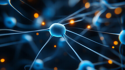 Nerve cells extend in all directions, forming mesmerizing network
