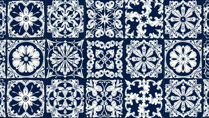 Energetic Boho Tile Artwork: Shibori Effect & Ethnic Textures Design