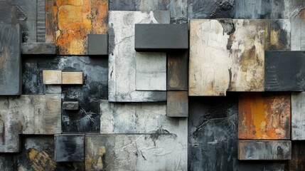 Cubist elements fragment and reassemble into abstract forms.