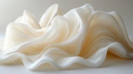 Creamy, flowing fabric folds