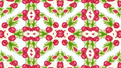 Tropical Dragonfruit Tile Pattern: Bright Pink & Green Summer Decor