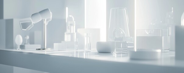 Fototapeta premium Minimalist workspace with modern tools.