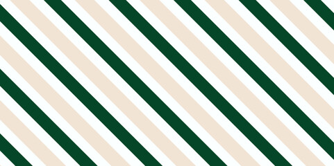 Obraz premium Abstract seamless green and cream color diagonal line pattern.
