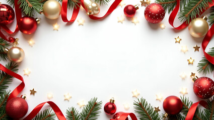 Shimmering Christmas Ornaments & Ribbons: Festive Wishes Space