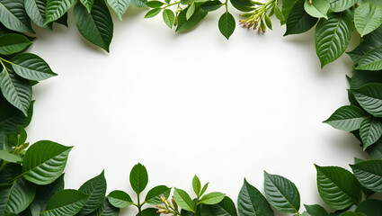 Fototapeta premium Nature-Inspired Brain Border Frame for World Mental Health Day