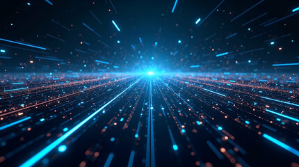 Obraz premium Flat Craft seamless tile merging futuristic interfaces crisp data beams negative space arcs forging ultra modern synergy concept as Show layered UI constructs combining luminous lines minimal compartm