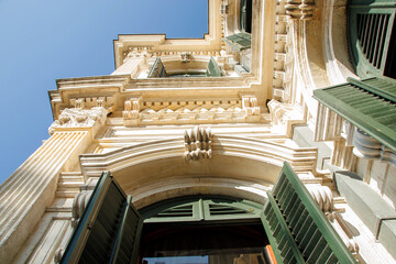 Fototapeta premium Facade detail of mabeyn pavillion building in the yildiz sarayi (star palace) in istanbul
