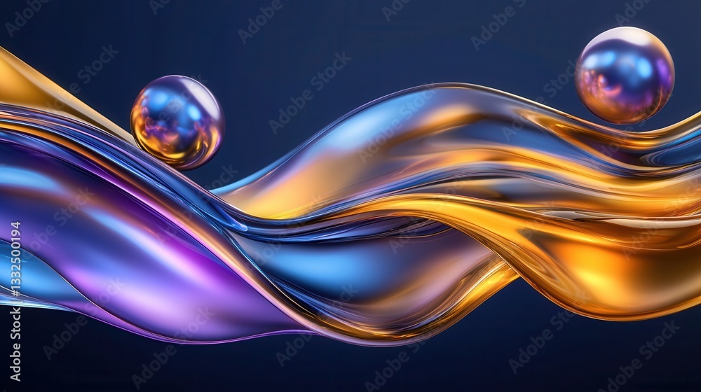 Poster a captivating abstract composition featuring a dynamic fluid display of vibrant colors and mesmerizi