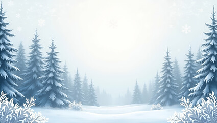 Fototapeta premium Elegant Snowflake and Tree Silhouette Pattern for Winter Decor