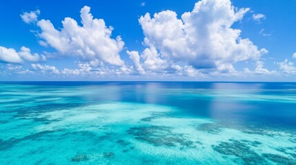 Fototapeta premium Soaring above aerial view of soft puffy clouds sky gigapixel image tranquil environment serene perspective
