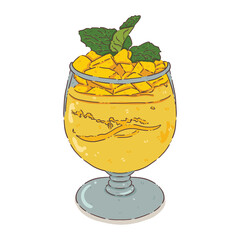 ice cream with fruits Desserts mango