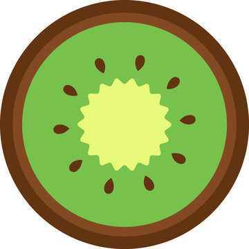 kiwi fruit slice green brown clip art preview