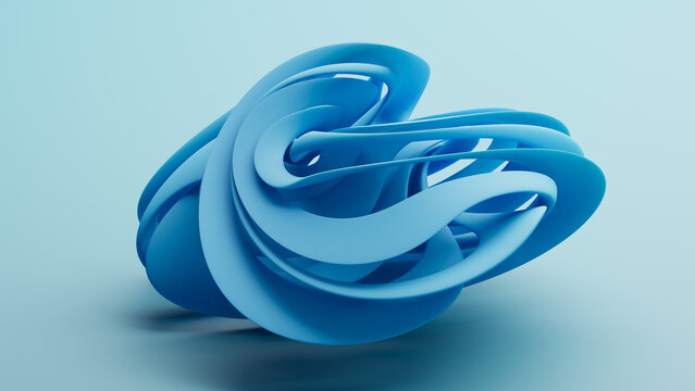 Light blue  composition with curly structure with a dynamic form.