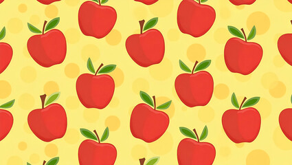 Juicy Red and Green Apples: A Vibrant Autumn Seamless Tile Pattern for a Fresh Fall Look - Cute Flat Vector Illustration for Smart Business Designs