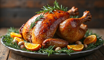 Roasted Whole Chicken with Herbs and Citrus