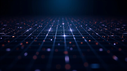 Obraz premium Futuristic Neon Tile Patterns: Dynamic Tech Mosaic Design Concepts