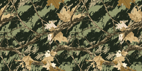 Vector camouflage seamless pattern trendy style camouflage repeat print vector illustration hunting texture. Vector hunting camouflage background. 