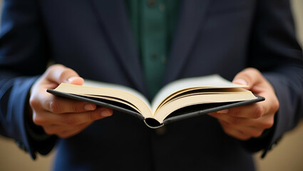 Close-Up of Young Man Reading Book: Personal Growth & Learning