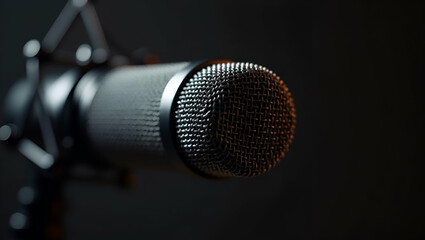 Close-Up of a Condenser Microphone: Essential for Professional Audio