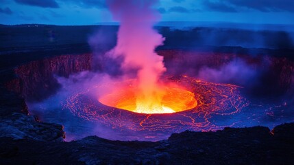 Fototapeta premium Volcanic eruptions of color create a powerful and dramatic visual impact.
