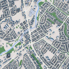 Obraz premium Alberta City Canada Map, 3D Rendering