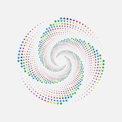 Halftone spiral background retro colorful template vector illustration 