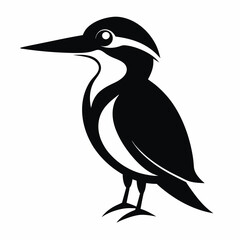 Flat Kingfisher Silhouette Artwork
