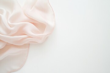 elegant silk scarf artistically draped on white background