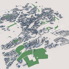 Armagh City in Northern Ireland Map, 3D Rendering