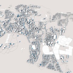 Armagh City in Northern Ireland Map, 3D Rendering