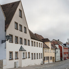traditional buildings on cobbled street, Weissenburg, Germany