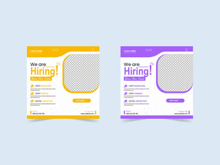 Set job vacancy poster. Hiring job vacancy design template. Bundle poster, flyer, brochure, cover, layout for business.