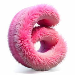 a number 6 in a fluffy animal hair