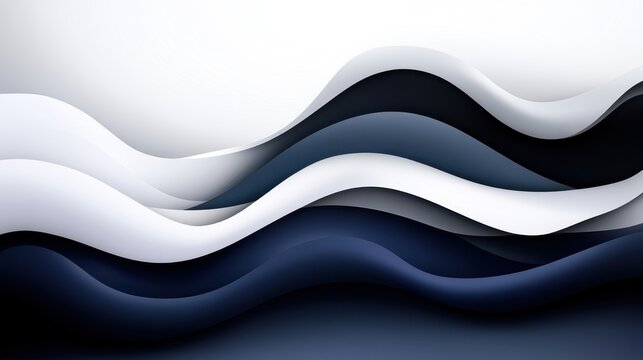 Geometric shadow wave lines in a corporate background with flowing curves, blending dark navy and soft white tones, symbolizing fluidity, stability, and sophistication in the corporate world