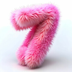Fototapeta premium a number 7 in a fluffy animal hair