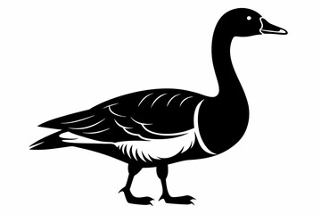 brent goose line art silhouette vector illustration