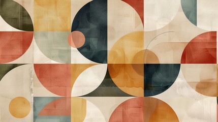 Modern boho illustration with abstract shape Earth-toned abstract composition with minimalistic line art for trendy decor 