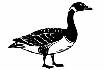 brent goose line art silhouette vector illustration