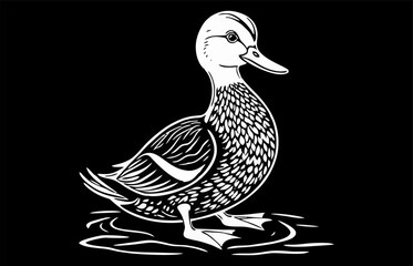 abstract duck line art beground illustration