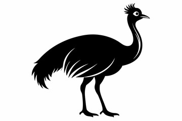cassowary line art silhouette vector illustration