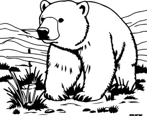 abstract illustration Ursus maritimus white bear