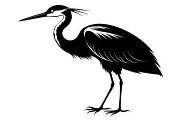 Obraz premium egret line art silhouette vector illustration